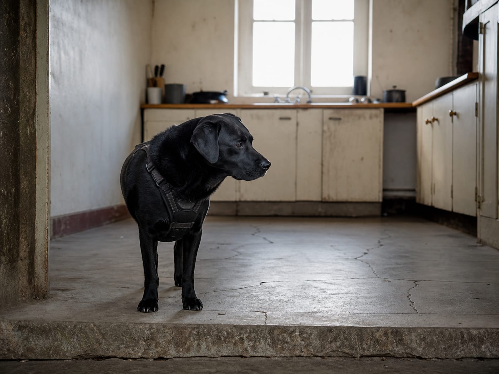 Dog barking at the front door