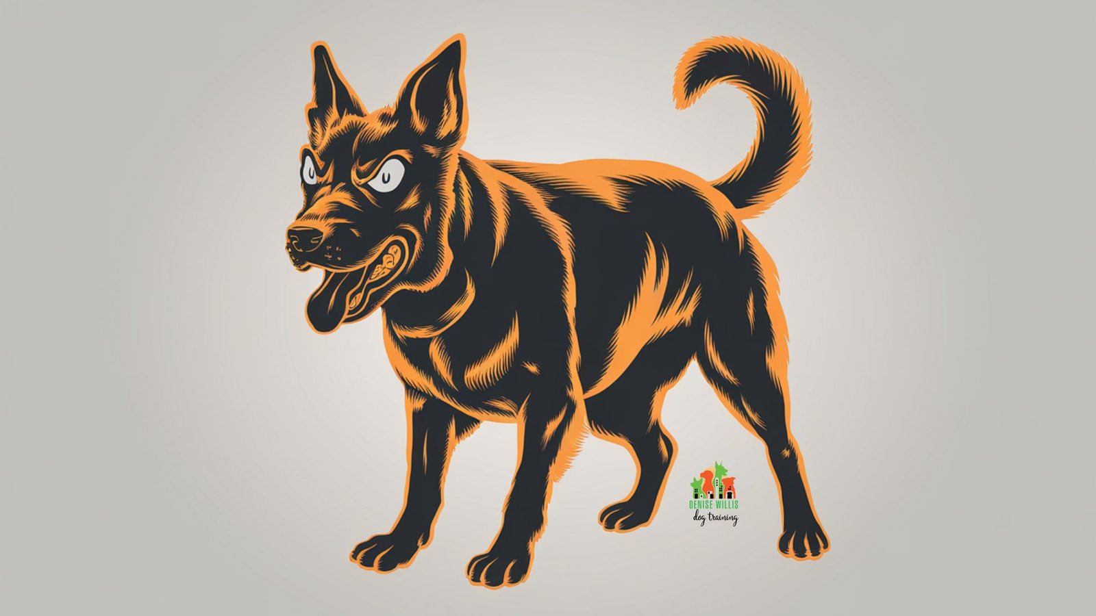 Vector illustration showing dog aggression management techniques with a transformed reactive dog